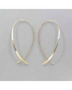Silver earrings long and delicate, gold plated