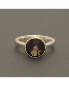 Gilded Smoky Quartz Cone Ring