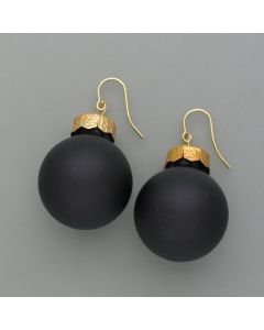 Earrings Christmas ball, black