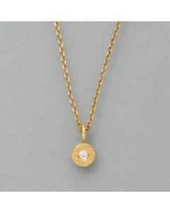 Small diamond pendant on a gold-plated silver necklace