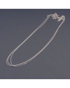 Long delicate triple silver necklace