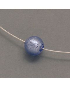 Silver Necklace with Light Blue Murano Glass