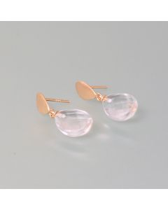 Rose Gold-Plated Faceted Rock Crystal Earrings