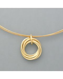 Small pendant playful rings made of gold plated silver