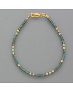 Delicate bracelet hematite, green-gold