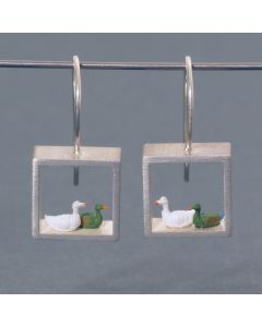 “Ducks” Silver Earrings
