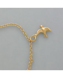 Bracelet with small pendant Swallow from 925er goldplattiertem silver