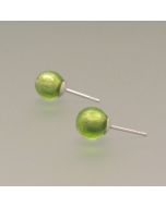 Light Green Murano Glass Ear Studs