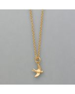 small pendant swallow made of gold plated silver