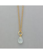 small pendant chalcedony drop and gold plated silver