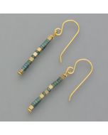 Delicate earrings hematite, green-gold