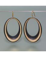 Plastic earrings, blackened