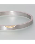 Bangle Titanium with 3 brilliants, gold plated