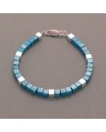 Cubed Turquoise Bracelet with Silver