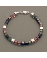 Cubed Tourmaline Bracelet with Silver