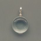 Round glass Locket, silver